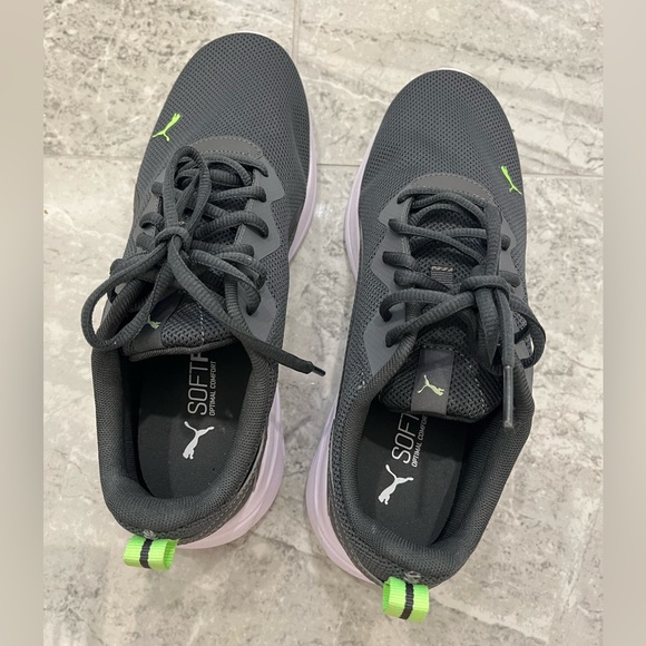 Puma Men’s Active shoes in Grey/Neon Green Size 7.5 - Picture 2 of 4